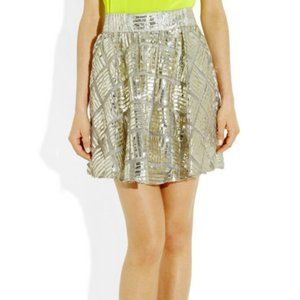 Alice + Olivia Jaylyn Metallic Mesh Mini Skirt